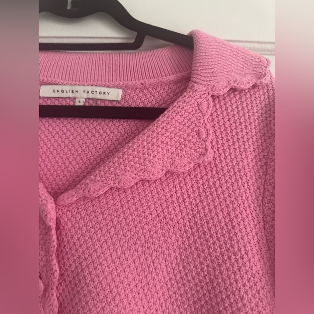 English Factory Scalloped Short Sleeve Sweater - L - Picture 6 of 7